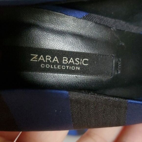 Zara Basic Stilettos Heels Pumps Shoes Pointed Toe Blue Black Women's WOMANS 5.5 - Picture 9 of 14